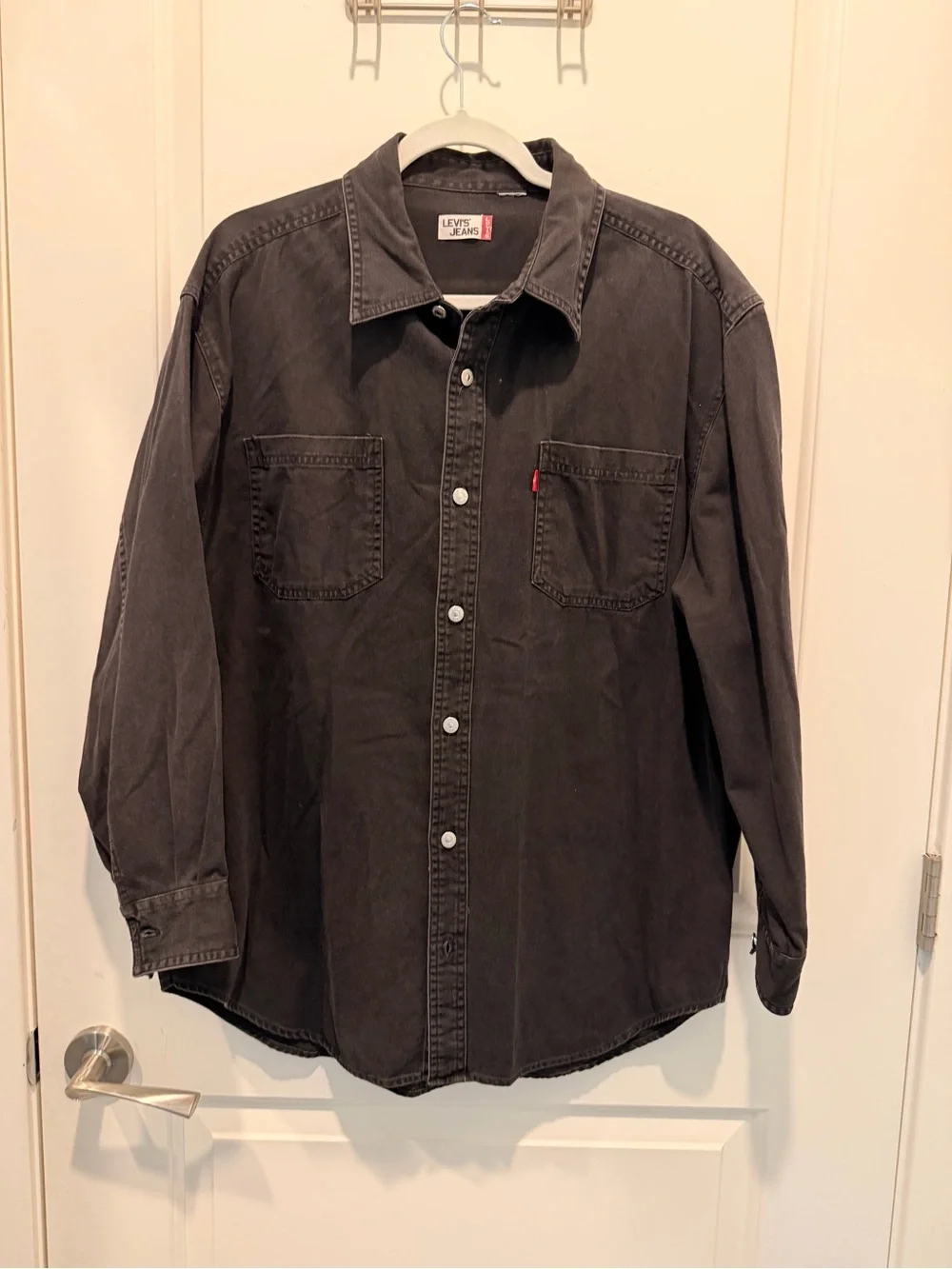 Vintage Levi's Black Denim Long Sleeve Two-Pocket Button Up Shirt